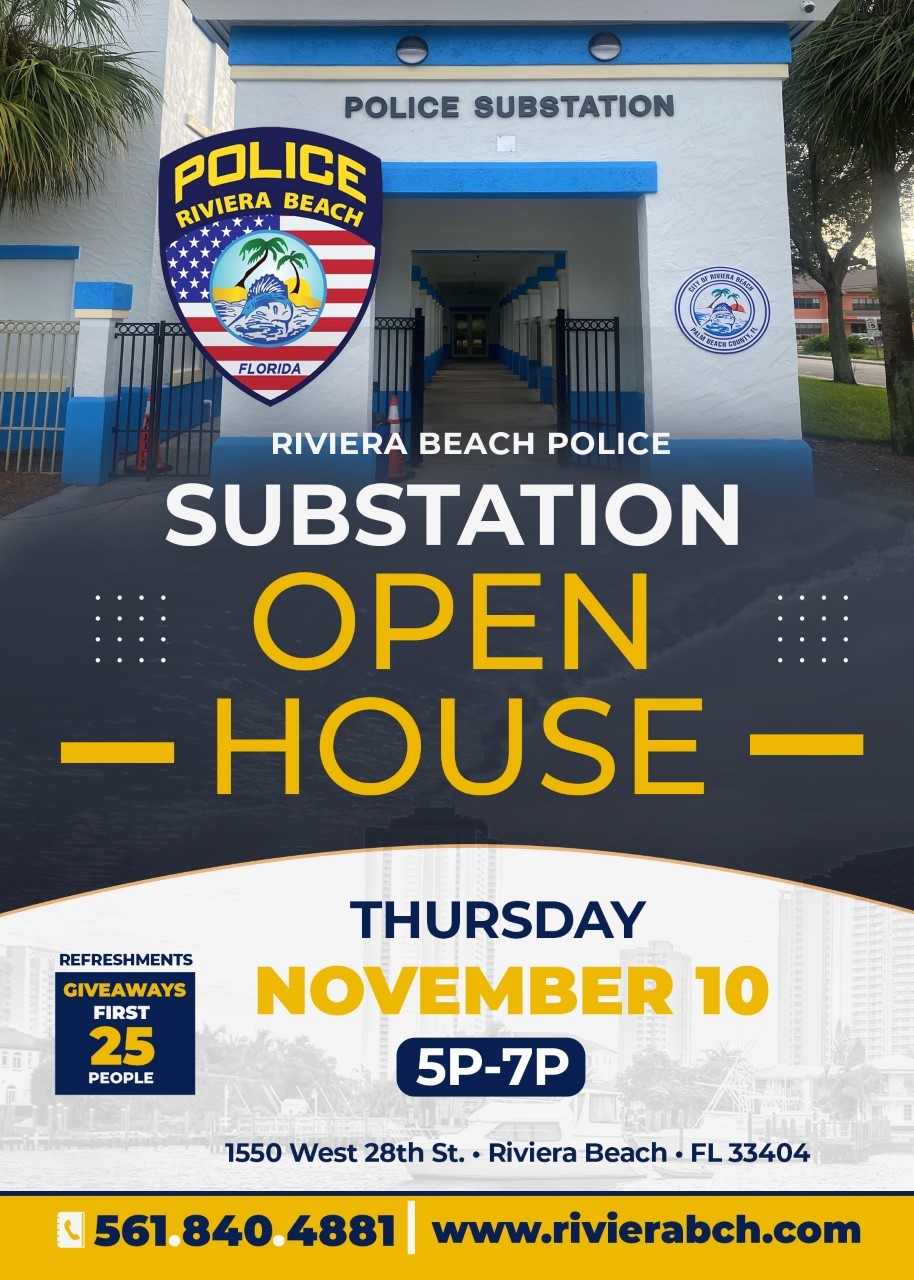 RIVIERA BEACH, FL. (Nov. 1, 2022) – Riviera Beach Police are inviting the public to celebrate the grand opening of its substation nestled in the heart of the Monroe Heights neighborhood, where it symbolizes the Department’s commitment to the community and the importance of officers immersing themselves within different areas of the City.    The grand opening, which will include tours of the substation, a ribbon cutting, flag raising performance by the Riviera Beach Police Honor Guard Unit, comments by Police and City officials and refreshments, is Nov. 10 from 5 p.m. to 8 p.m. at the substation’s location inside the Lindsey Davis Community Center, 1550 W. 28th Street. Seven officers from the Community Oriented Police (COP) Unit, the Police Athletic League (PAL) Program Coordinator and the Department’s Homeless Outreach Coordinator are assigned to the substation, which includes brand new furnishing and technology.    The newly opened substation creates a vitally important presence in the community where it is located, gives a greater sense of security to the neighborhood and seniors visiting the Lindsey Davis Center and provides an opportunity for positive engagement between officers and citizens in the area.    “The main purpose of the substation is to provide a visible presence within the community and to support the Police Department’s Community Policing efforts,” Major Spencer L. Rozier said. “This will be accomplished by assigning several units within the substation, hosting training and events, conducting occasional Patrol briefings at the substation and meeting with citizens and community groups there.”    Relocating the Youth Empowerment Program (YEP) from the Lindsey Davis Community Center to the Riviera Beach Public Library provided a perfect opportunity for the Police Department to open a substation in the building vacated by YEP. Members of the public could come to the substation to seek assistance if needed. If personnel are onsite at the time, officers will provide or direct them to the assistance that is requested.    In addition to the Police substation at Lindsey Davis, where many of the community’s seniors gather for programs and events, police personnel are also located at the Port Center, 2051 Martin Luther King Jr. Blvd., and at 600 W. Blue Heron Blvd. The Department remains committed to serving and protecting the community and is open to establishing additional substations in the future.    Contact:  Nicole Rodriguez Public Information Officer   NRodriguez@rivierabeach.org   C: 561-281-3422 O: 561-812-6605