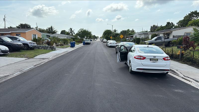 Milled roadway prepared for a new asphalt surface