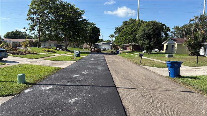 Residential roadway before paving improvements