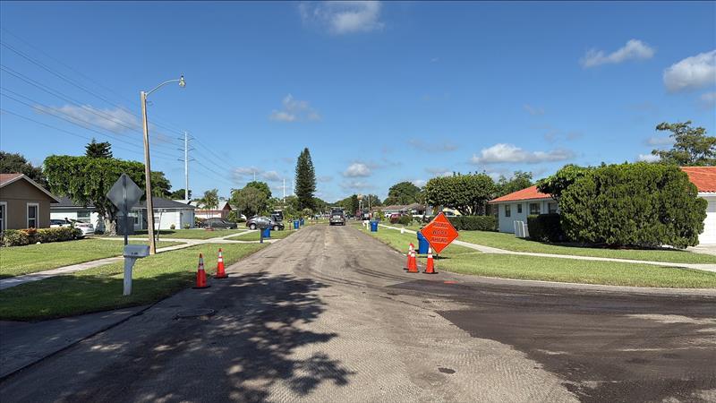 Newly paved residential roadway in Riviera Beach
