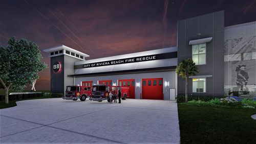 RIVIERA BEACH, FL. (Feb. 10, 2022) – Gravel is slated to shift by City officials during the highly-anticipated groundbreaking of a new state-of-the-art Fire Station where first responders can swiftly meet the safety needs of the community in a comfortable space. City officials and project developers will put shovels in the ground during a virtual ground breaking ceremony on Tuesday, Feb. 15 at 3 p.m. for the $17 million Fire Station 88, located at 1920 W. Blue Heron Blvd. The two-story, 31,000-square-foot, cutting-edge station will feature new technology and equipment that provides energy efficiency, promotes the health and safety of fire personnel while providing temporary space for the Emergency Operations Center and a training center. These features are highly important and will benefit the community in ways past antiquated facilities have not. “This facility will serve as a beacon of the great things and great spaces that we collectively will create as we reimagine Riviera Beach. This modern facility will have some of the most unique elements in Palm Beach County and will infuse both public art while celebrating the traditions prevalent in the fire service that our first responders and community can be proud of,” City Manager Jonathan Evans said. “This facility is the largest municipal public facility the City has constructed in a generation, and it is merely a starting point and a complement to the new beautiful public library and our Urban Farm. Great things are certainly on the horizon of Riviera Beach.”