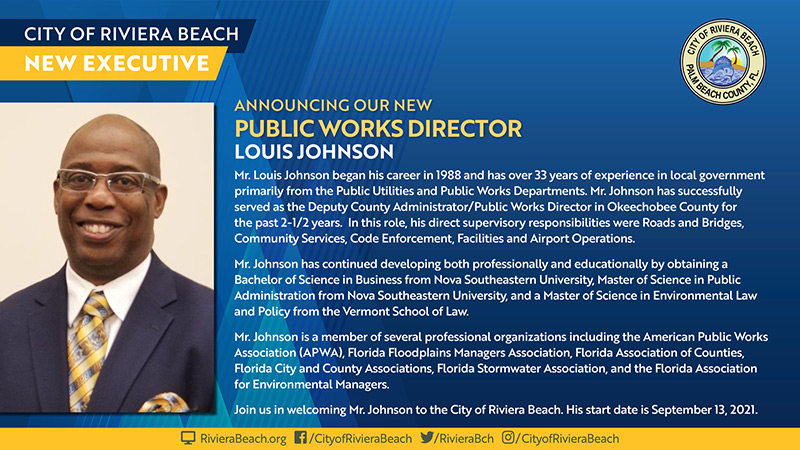 New Public Works Director Louis Johnson
