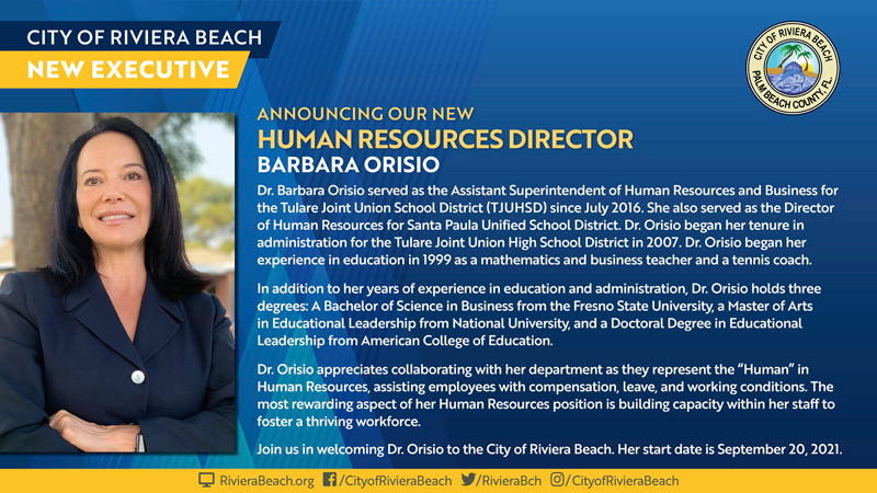 New Human Resources Director Barbara Orisio