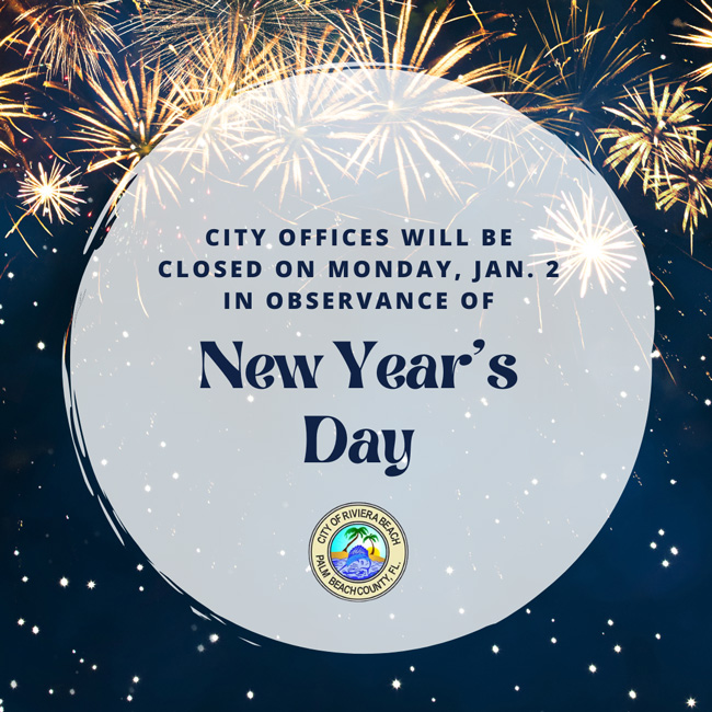 CITY OFFICES WILL BE CLOSED ON MONDAY, JAN. 2 IN obSERVANCE OF New Year® S Day