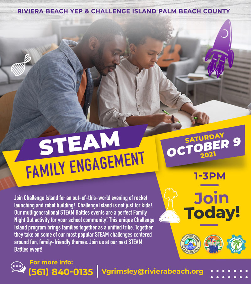 Steam Family Engagement Saturday October 9 1-3pm